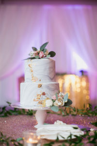 Gold Leaf & Marbled Wedding Cake Kristy Berends Photography